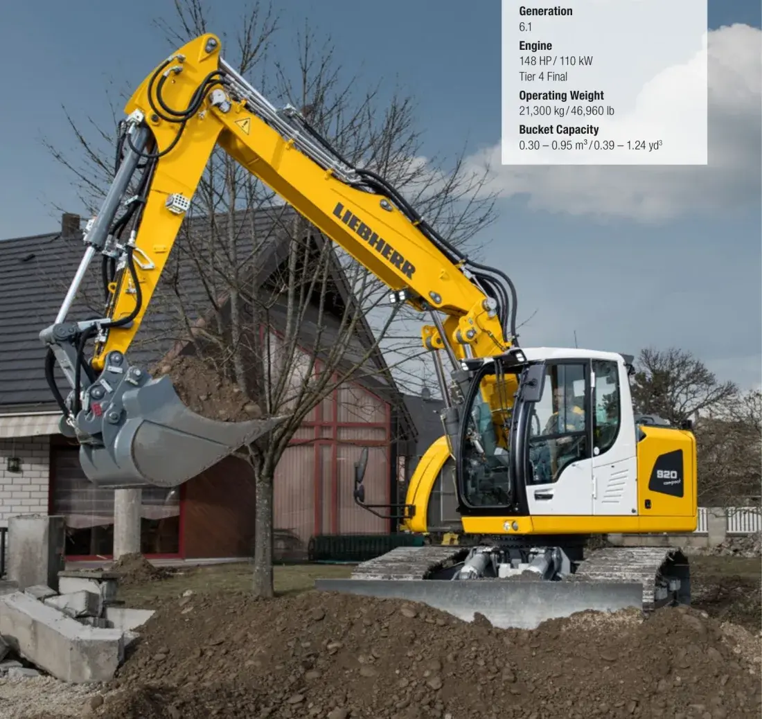 Pelle hydraulique compacte Liebherr R 920 Compact Litronic sur chenilles