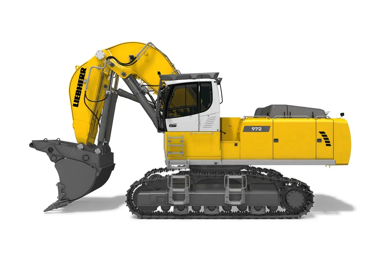 Pelle hydraulique Liebherr R 972 Litronic en configuration chouleur (butte)